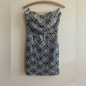 Lily Rose Black and White Strapless Mini Dress Size Medium